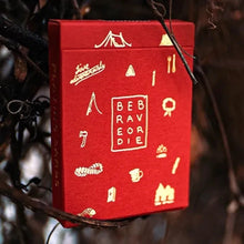 Load image into Gallery viewer, Be Brave Or Die Red Camp Playing Cards