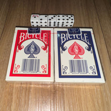 Load image into Gallery viewer, Bicycle Rider Back (Blue Seal) Playing Cards Set with 5 Dices