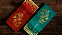 Load image into Gallery viewer, Paisley Royals (Red and Teal) Playing Cards