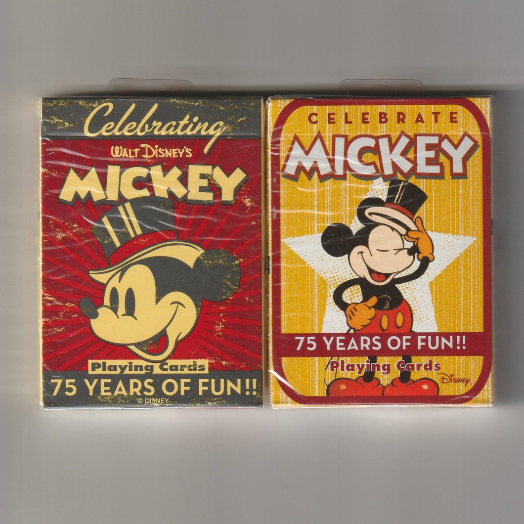 75th Year of Fun Mickey Mouse Playing Cards Set