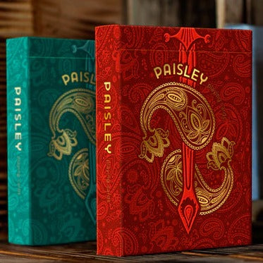 Paisley Royals (Red and Teal) Playing Cards