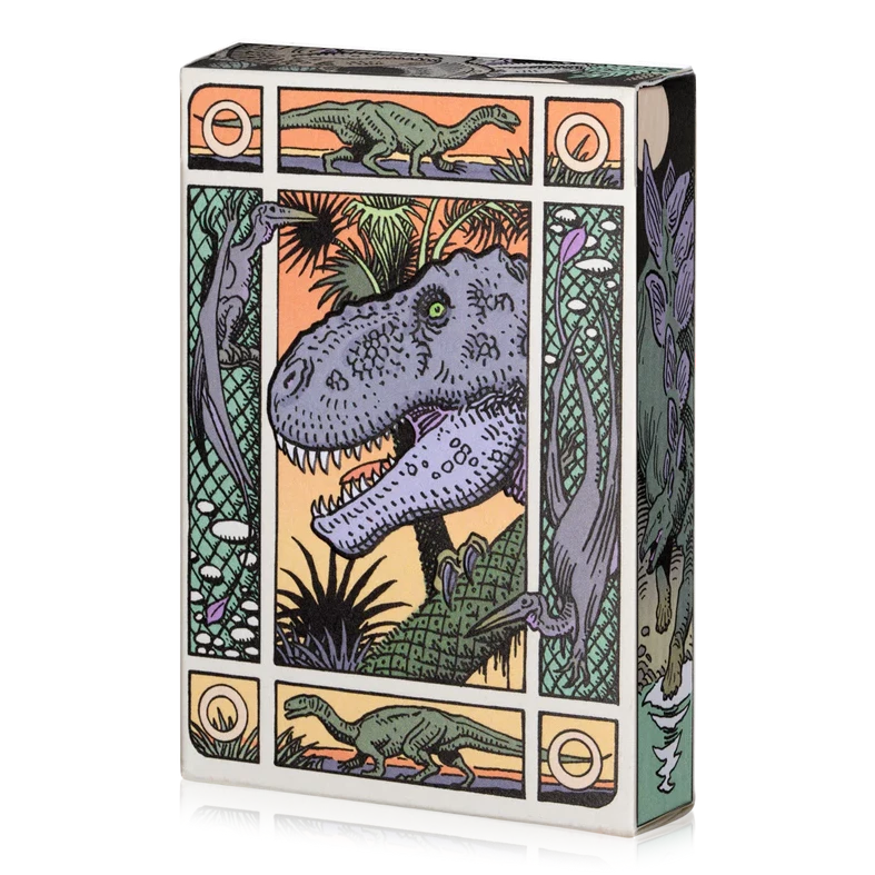 Dinosaurs playing cards