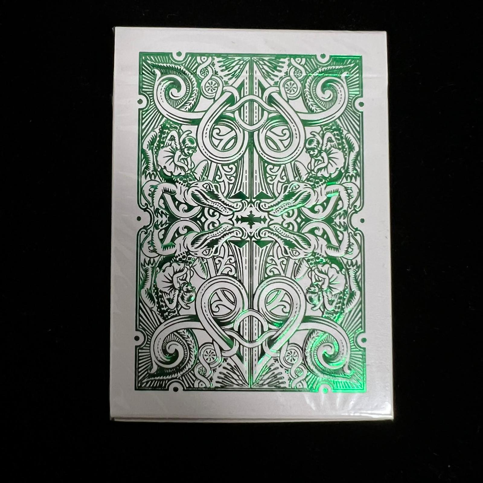 Gatorback Signed Silver and Green Collector's Playing Cards